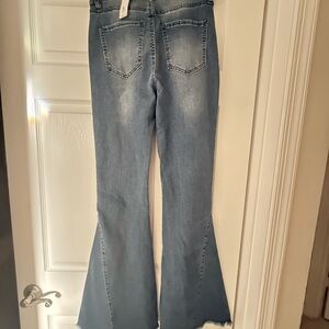 Rue21 Light Blue Flared Jeans with Raw Hem